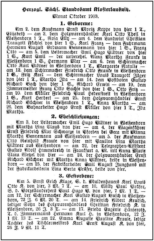 1903-11-13 Kl Standesamtsregister